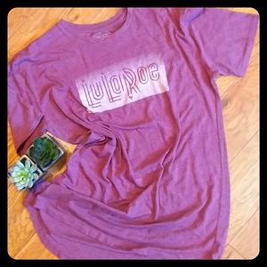 Heathered Cranberry XL Lularoe Logo Patric Tee